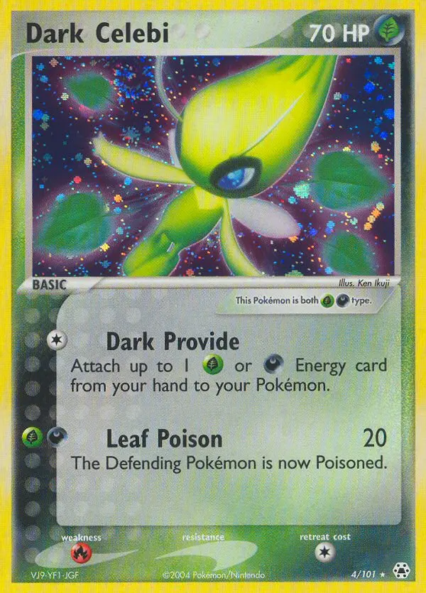 Dark Celebi Pokemon card from Hidden Legends