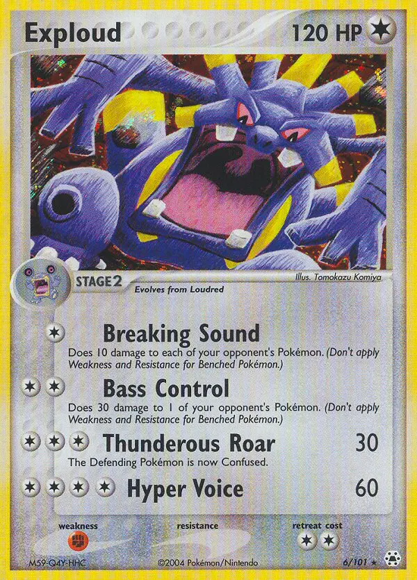 Exploud Pokemon card from Hidden Legends
