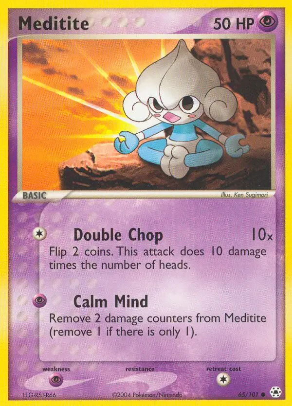Meditite Pokemon card from Hidden Legends