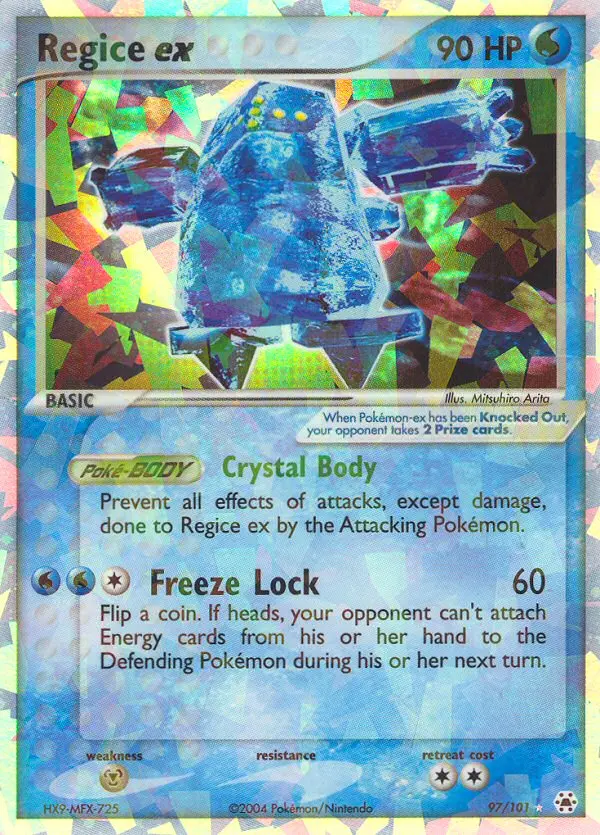 Regice ex Pokemon card from Hidden Legends