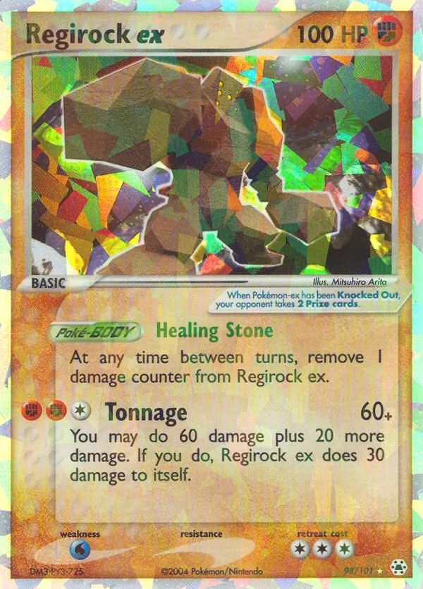Regirock ex Pokemon card from Hidden Legends