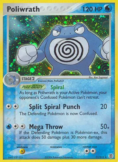 Poliwrath Pokemon card from FireRed & LeafGreen