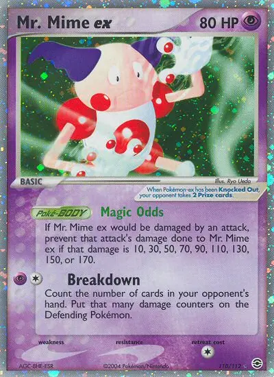Mr. Mime ex Pokemon card from FireRed & LeafGreen