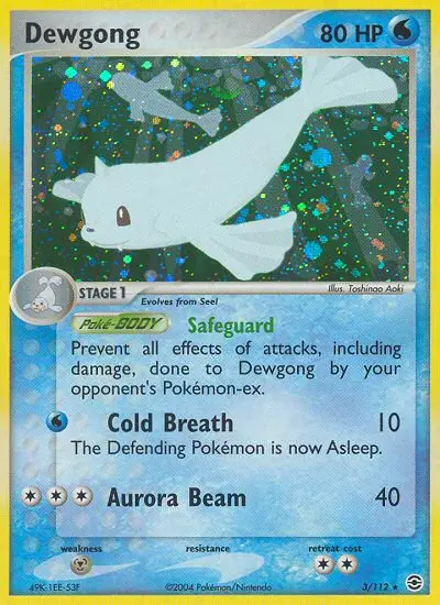 Dewgong Pokemon card from FireRed & LeafGreen