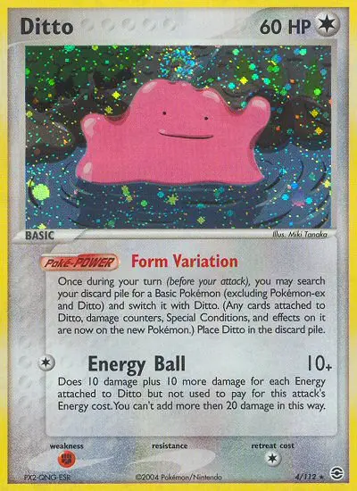 Ditto Pokemon card from FireRed & LeafGreen