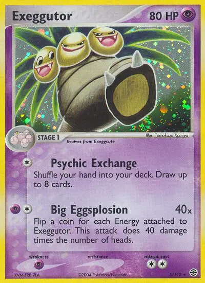 Exeggutor Pokemon card from FireRed & LeafGreen