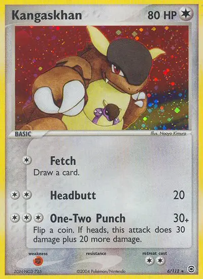 Kangaskhan Pokemon card from FireRed & LeafGreen