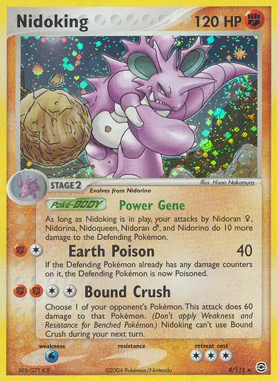 Nidoking Pokemon card from FireRed & LeafGreen
