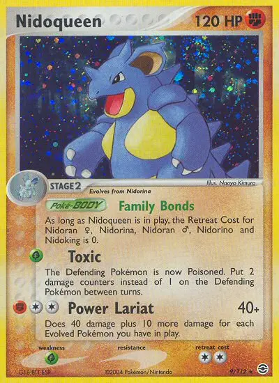 Nidoqueen Pokemon card from FireRed & LeafGreen