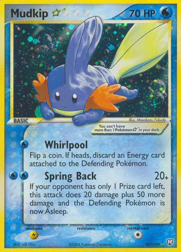 Mudkip Star Pokemon card from Team Rocket Returns