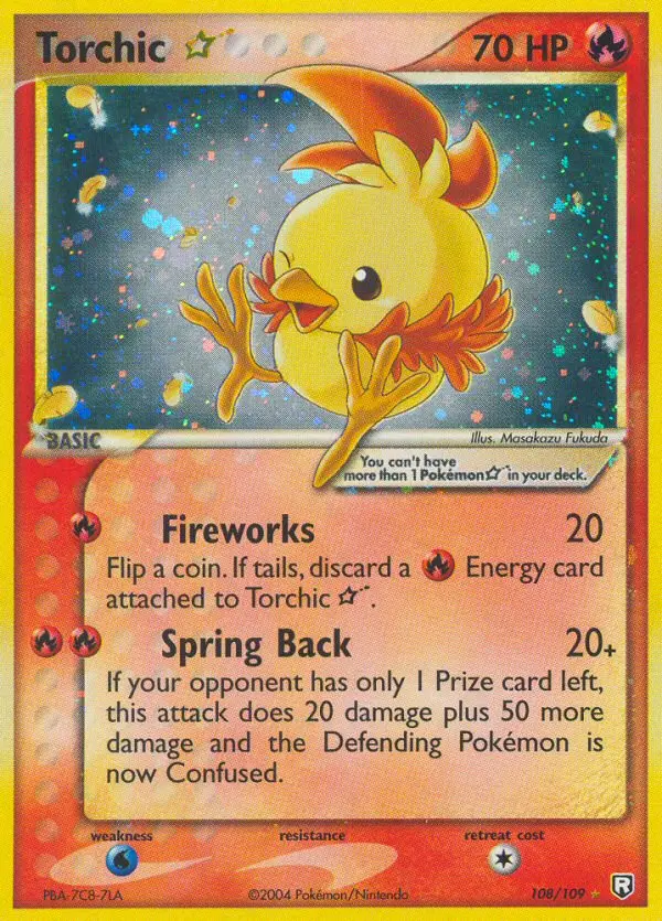 Torchic Star Pokemon card from Team Rocket Returns