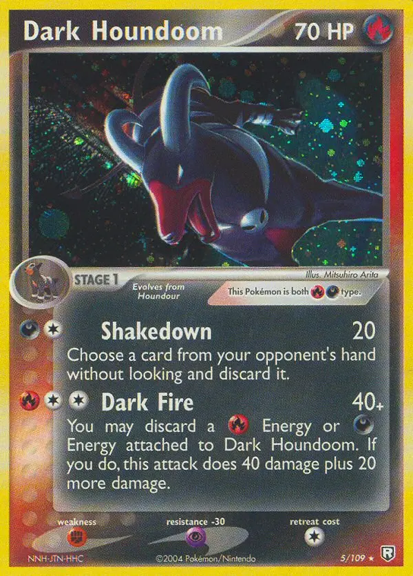 Dark Houndoom Pokemon card from Team Rocket Returns