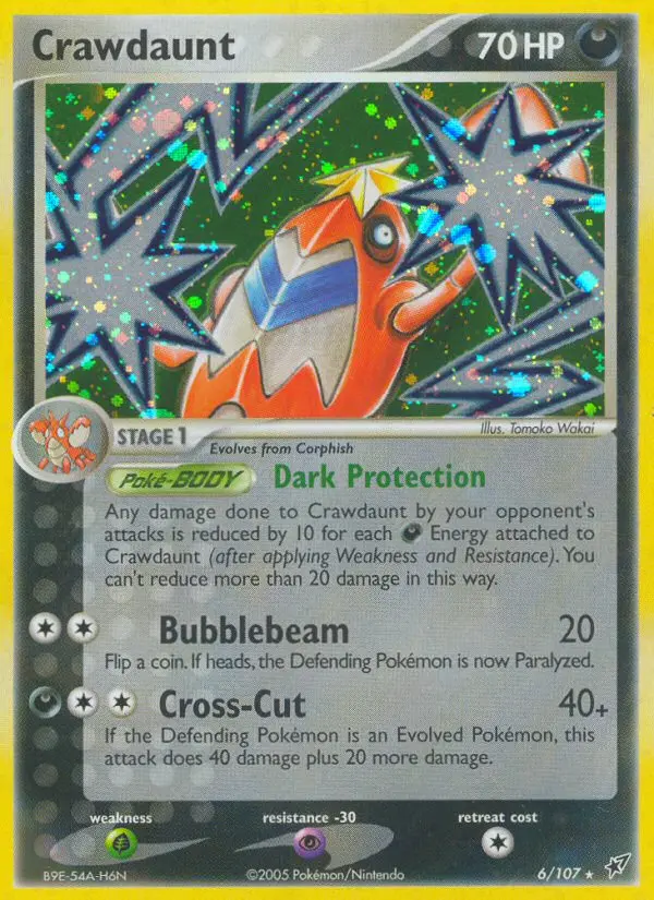 Crawdaunt Pokemon card from Deoxys