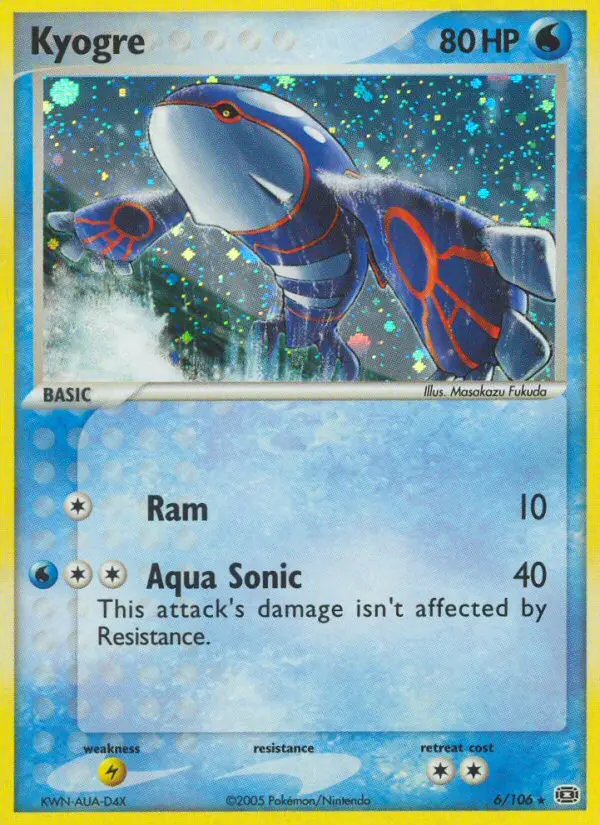 Kyogre Pokemon card from Emerald