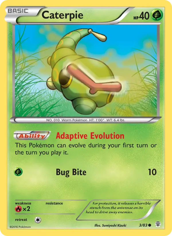 Caterpie Pokemon card from Generations