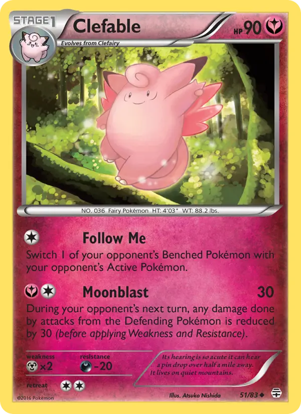 Clefable Pokemon card from Generations