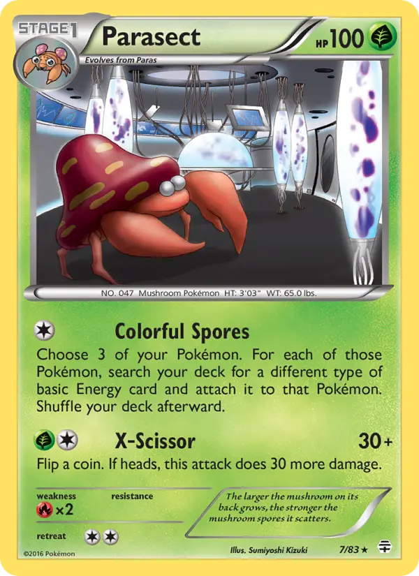 Parasect Pokemon card from Generations