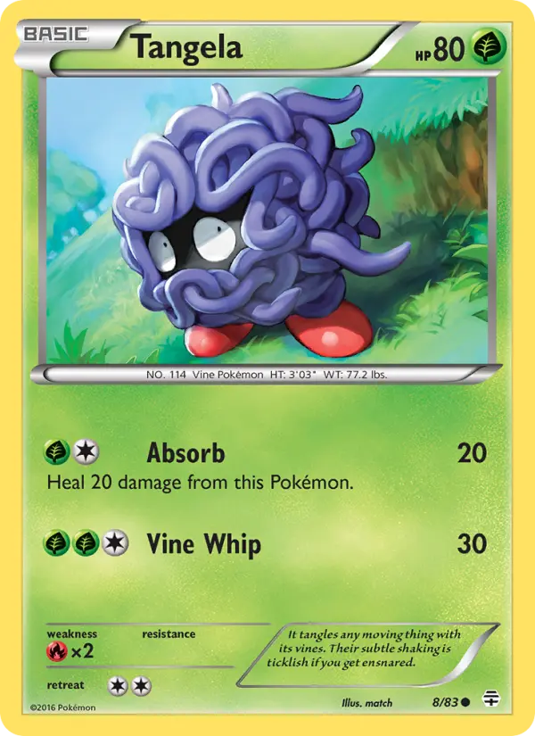 Tangela Pokemon card from Generations