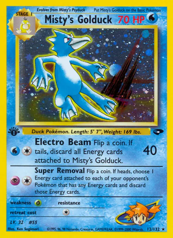 Misty's Golduck Pokemon card from Gym Challenge