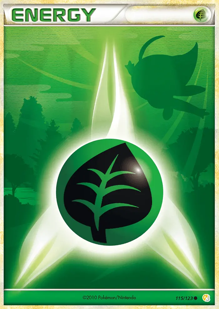 Grass Energy Pokemon card from HeartGold SoulSilver