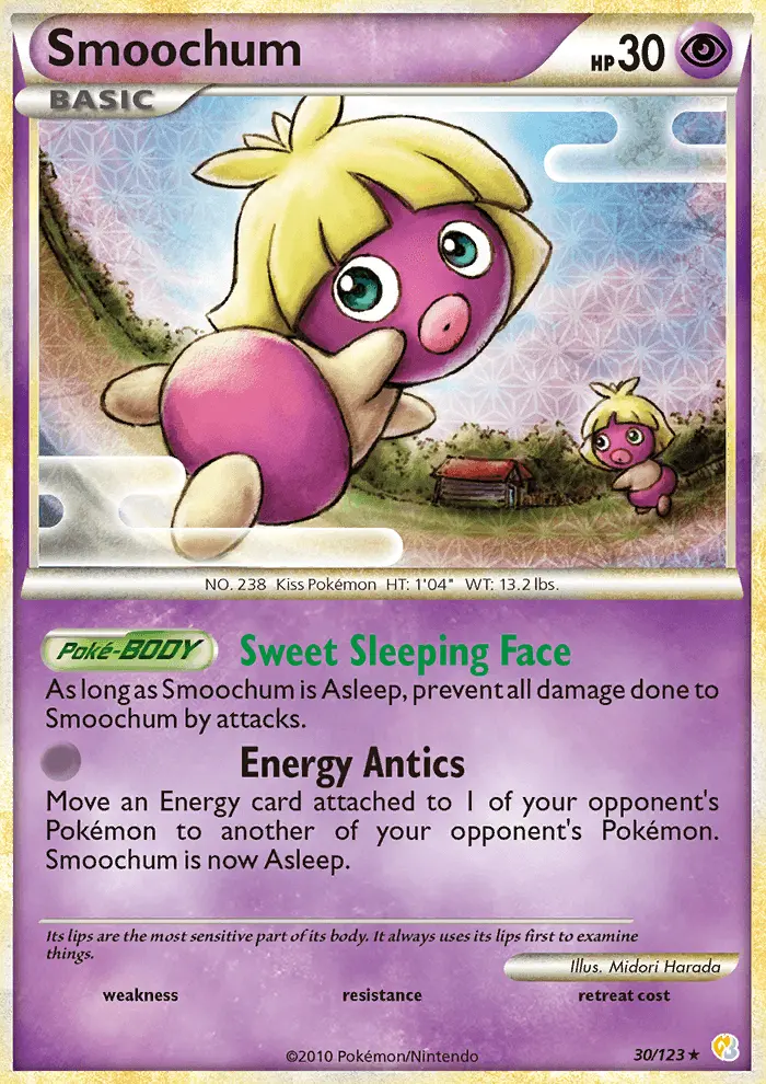 Smoochum Pokemon card from HeartGold SoulSilver
