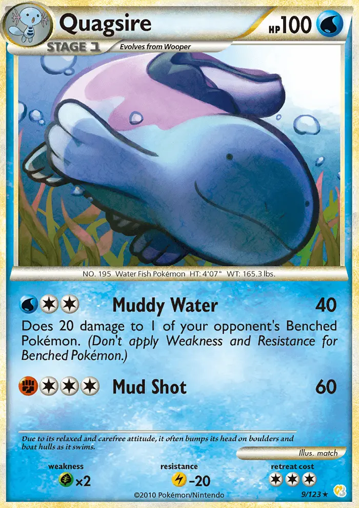 Quagsire Pokemon card from HeartGold SoulSilver