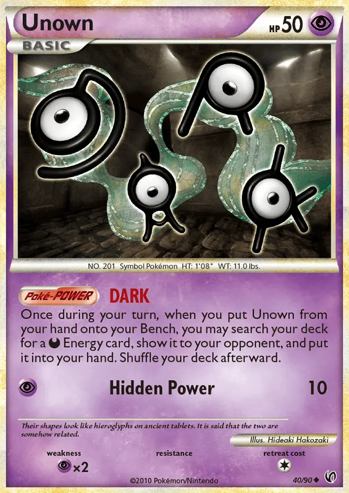 Unown Pokemon card from Undaunted