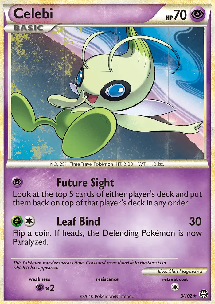 Celebi Pokemon card from Triumphant