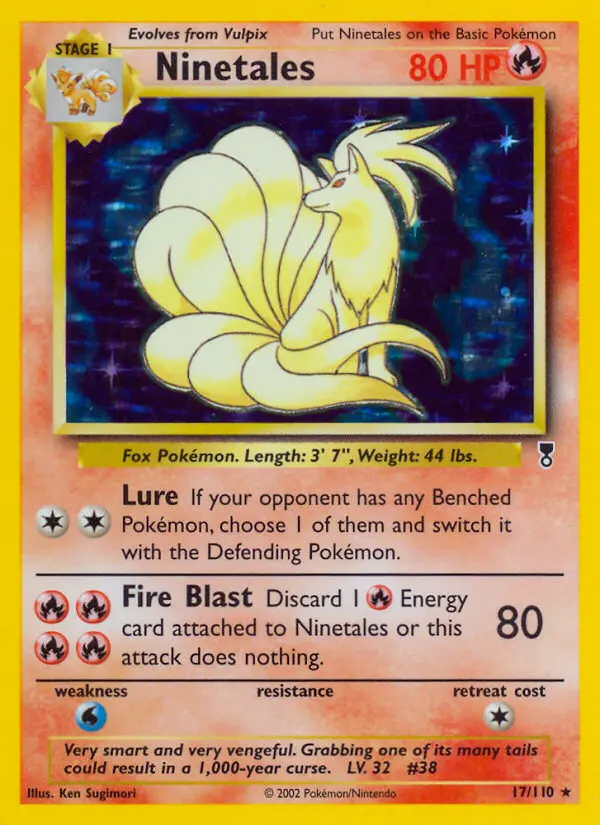 Ninetales Pokemon card from Legendary Collection