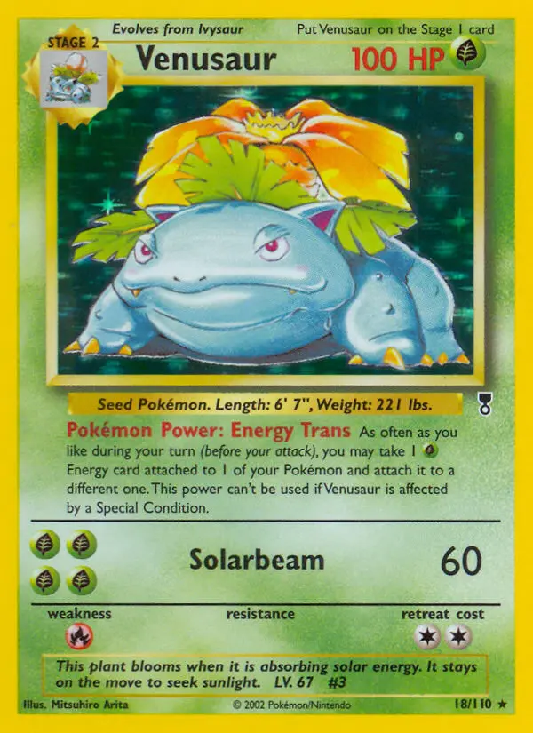 Venusaur Pokemon card from Legendary Collection