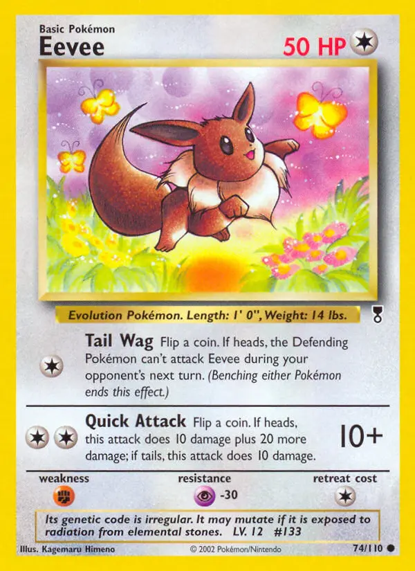 Eevee Pokemon card from Legendary Collection