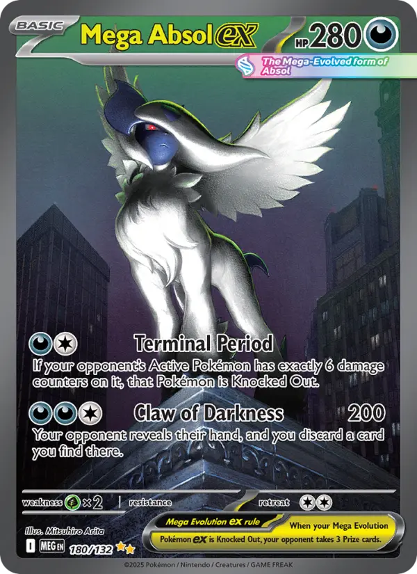Mega Absol ex Pokemon card from Mega Evolution