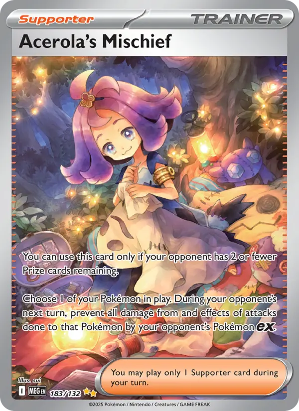 Acerola's Mischief Pokemon card from Mega Evolution