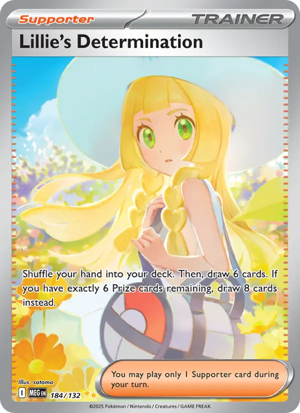 Lillie's Determination Pokemon card from Mega Evolution
