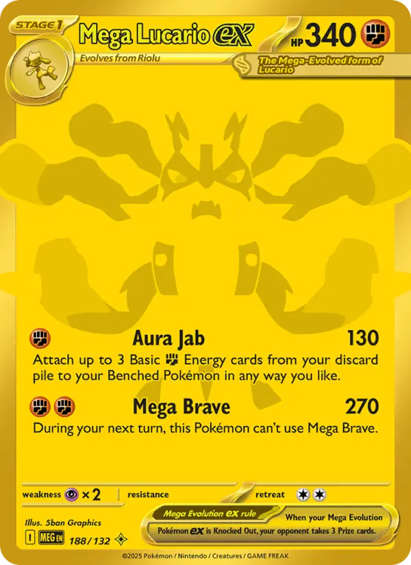 Mega Lucario ex Pokemon card from Mega Evolution