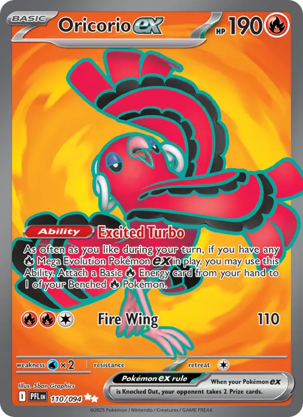 Oricorio ex Pokemon card from Phantasmal Flames
