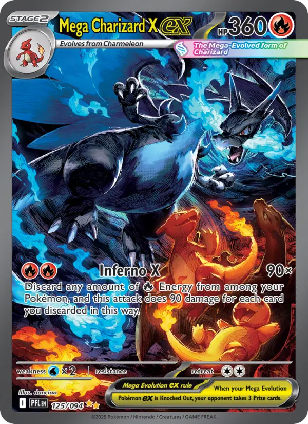 Mega Charizard X ex Pokemon card from Phantasmal Flames