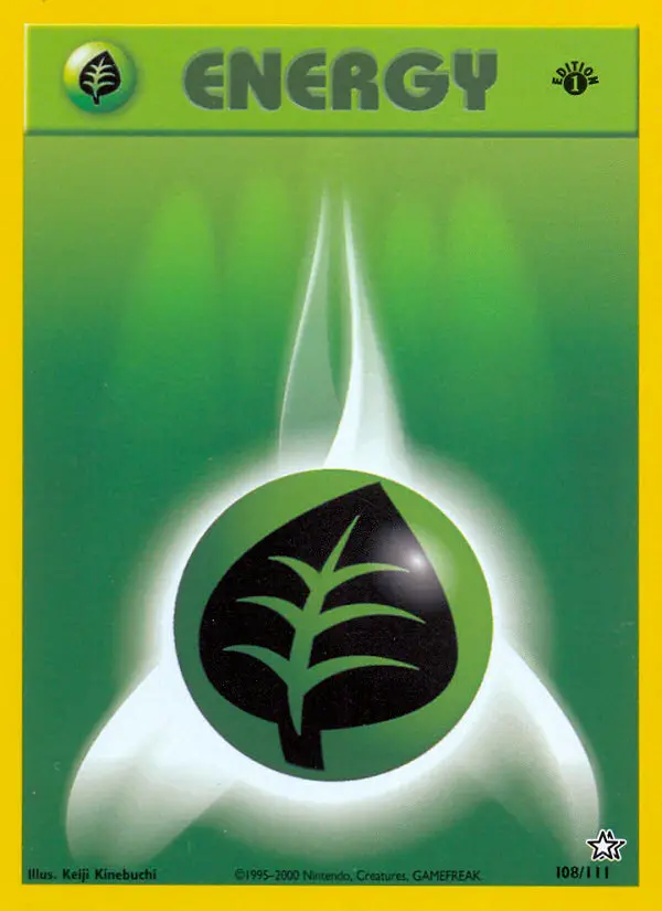 Grass Energy Pokemon card from Neo Genesis