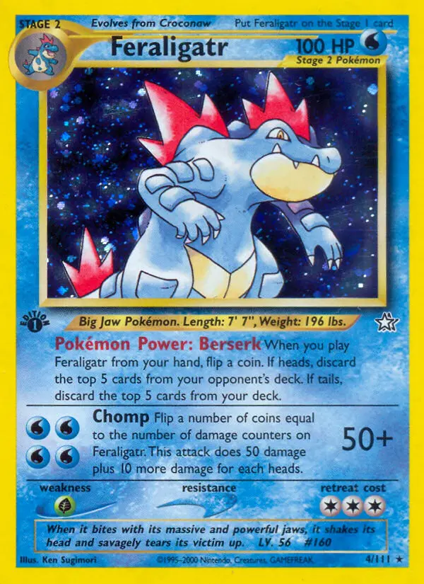 Feraligatr Pokemon card from Neo Genesis