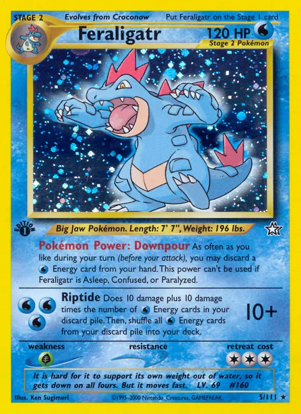 Feraligatr Pokemon card from Neo Genesis