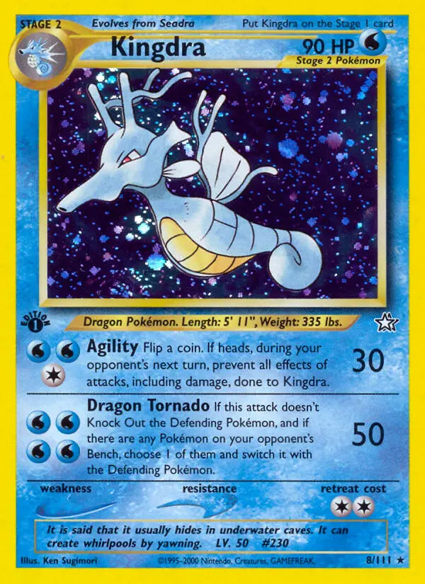 Kingdra Pokemon card from Neo Genesis
