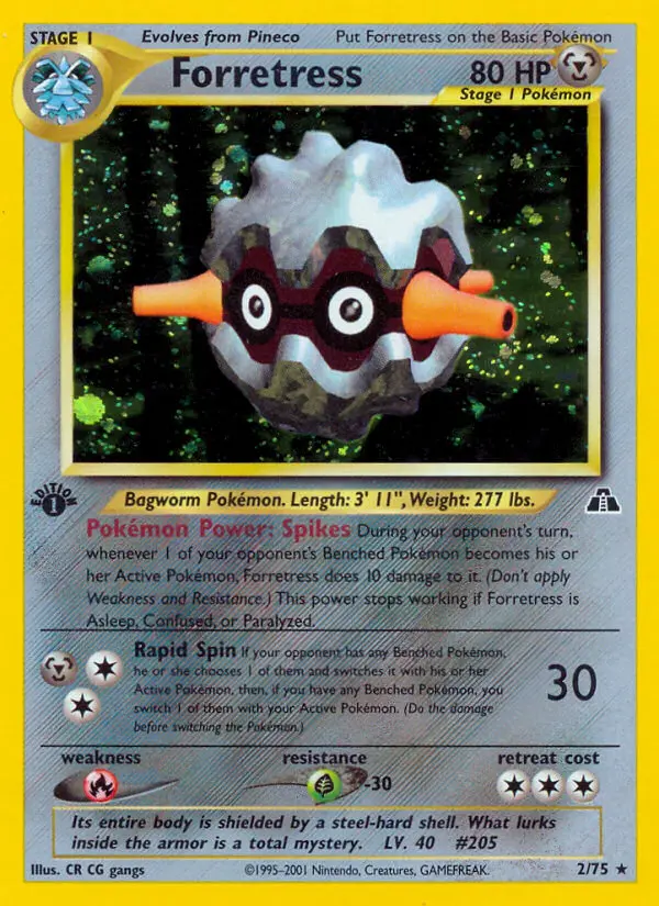 Forretress Pokemon card from Neo Discovery