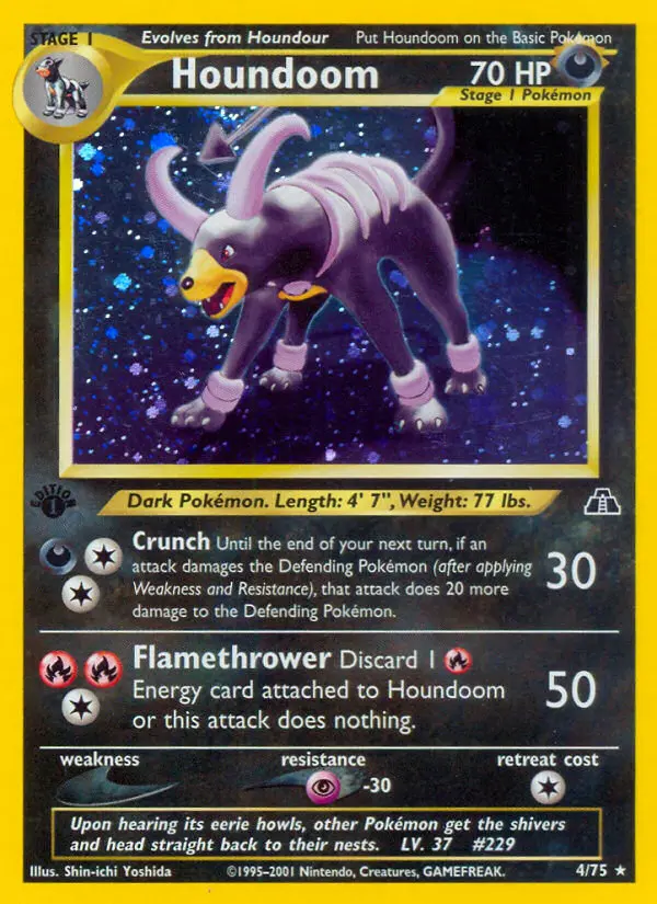 Houndoom Pokemon card from Neo Discovery