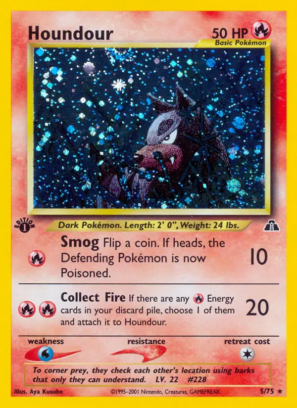 Houndour Pokemon card from Neo Discovery