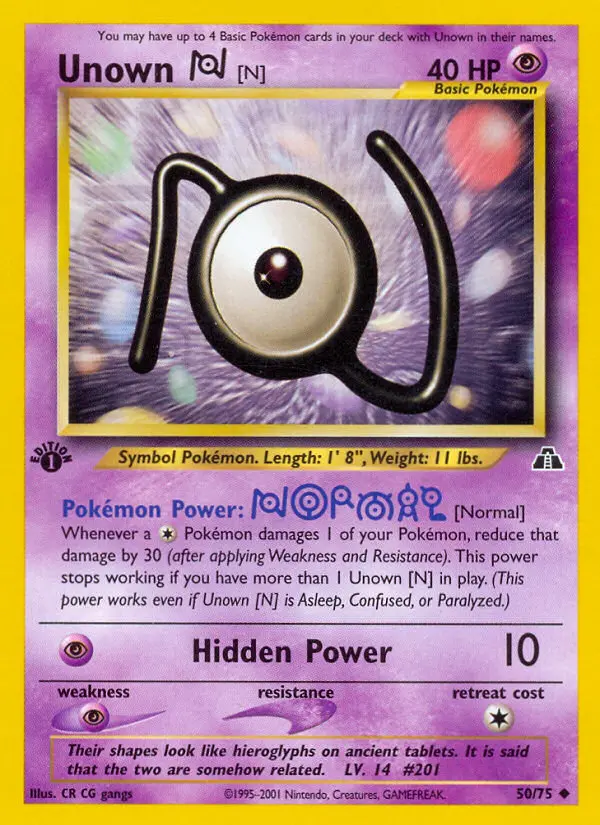 Unown [N] Pokemon card from Neo Discovery