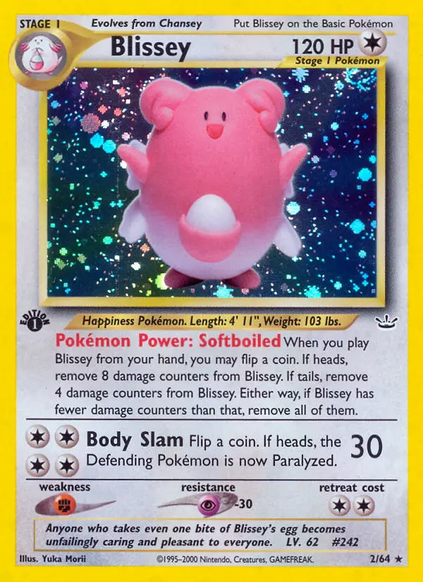 Blissey Pokemon card from Neo Revelation