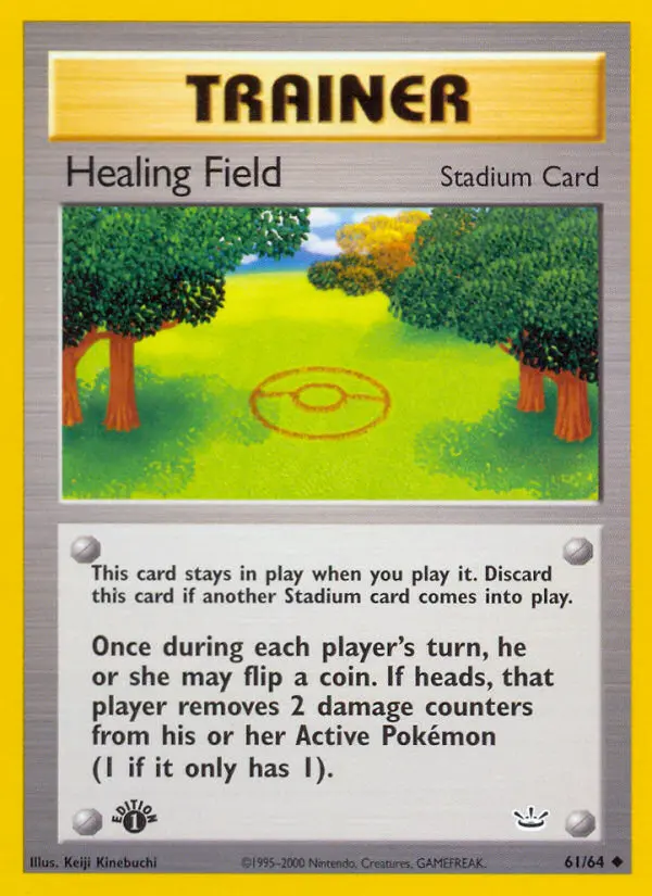 Healing Field Pokemon card from Neo Revelation