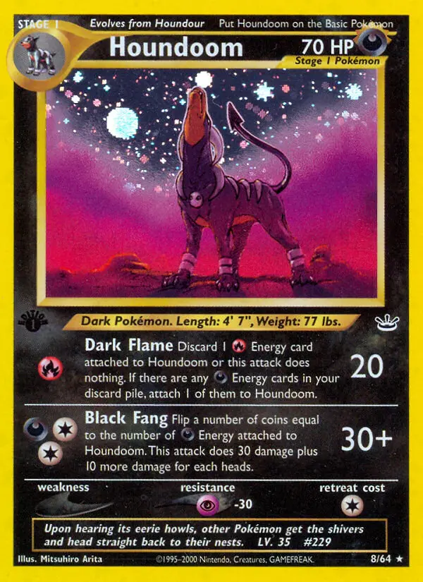 Houndoom Pokemon card from Neo Revelation
