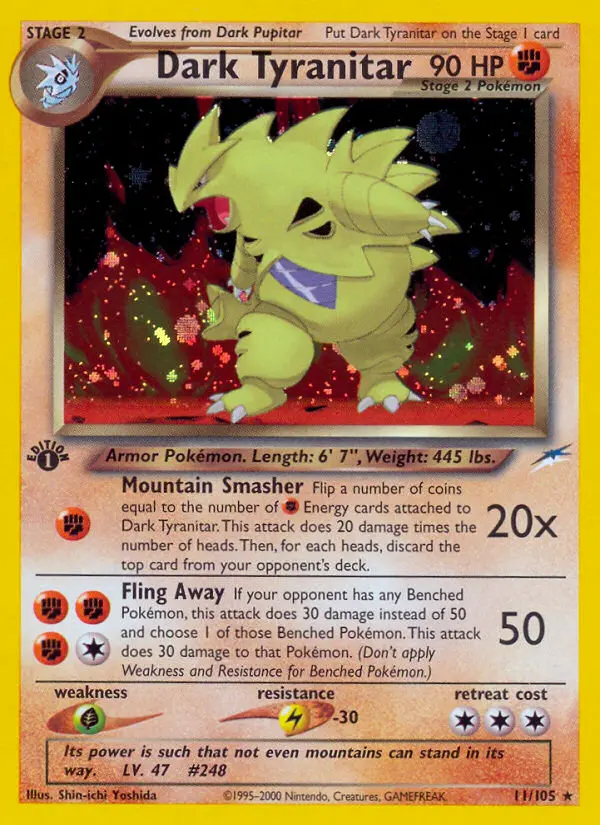 Dark Tyranitar Pokemon card from Neo Destiny