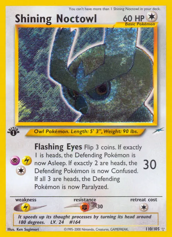Shining Noctowl Pokemon card from Neo Destiny